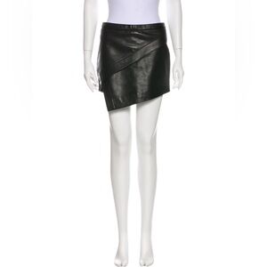 Mason Black Leather Mini Skirt